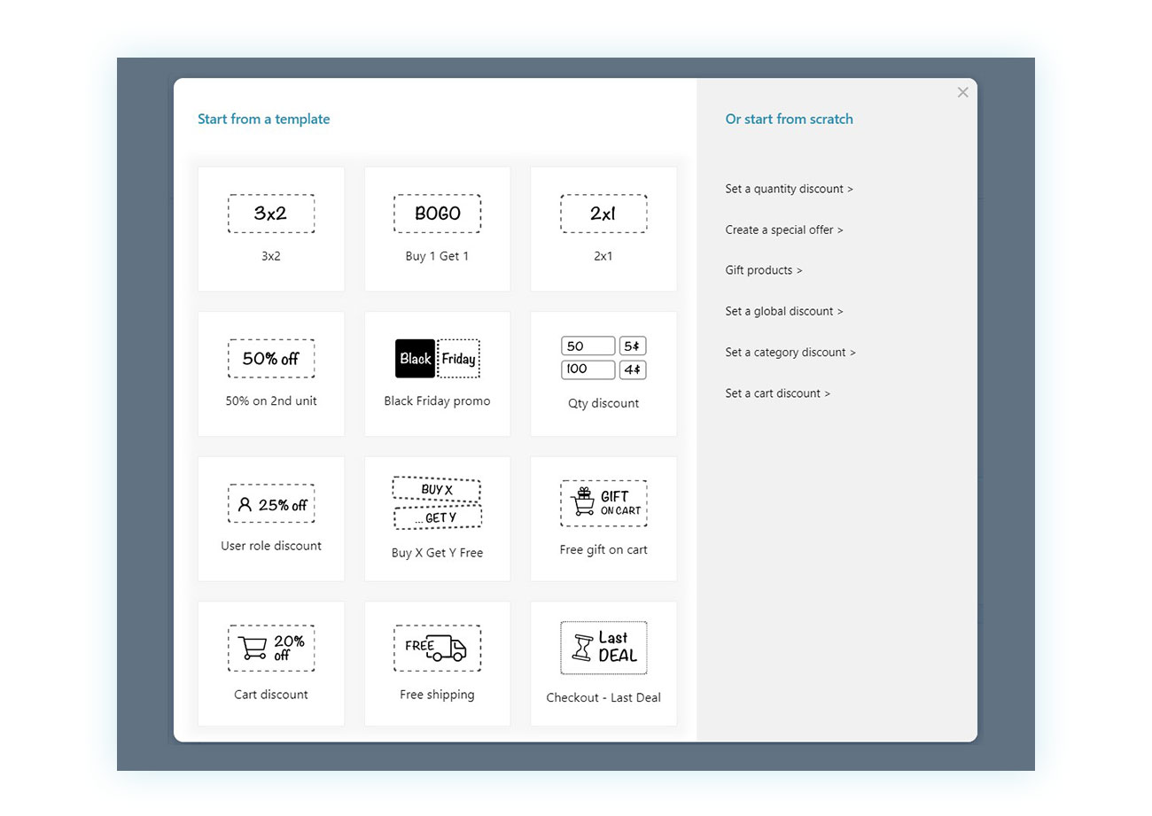 Types of promotion that can be created