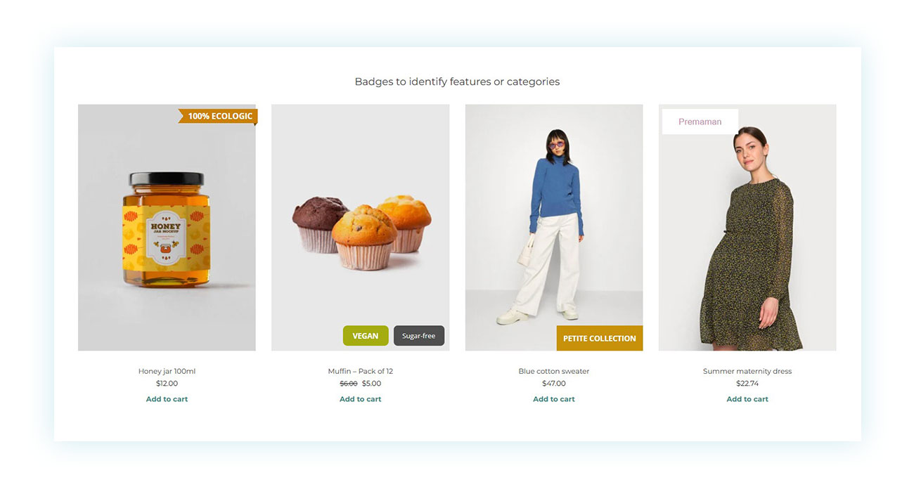 Badges in the products' images