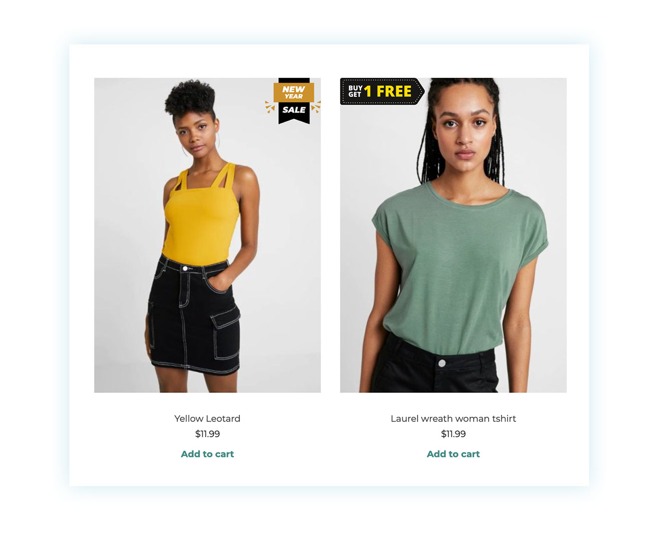 Example of a BOGO promotion with Badge