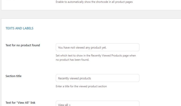 General settings 3 - Texts and Labels
