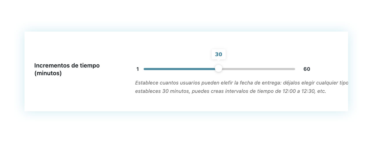 Incrementos de tiempo