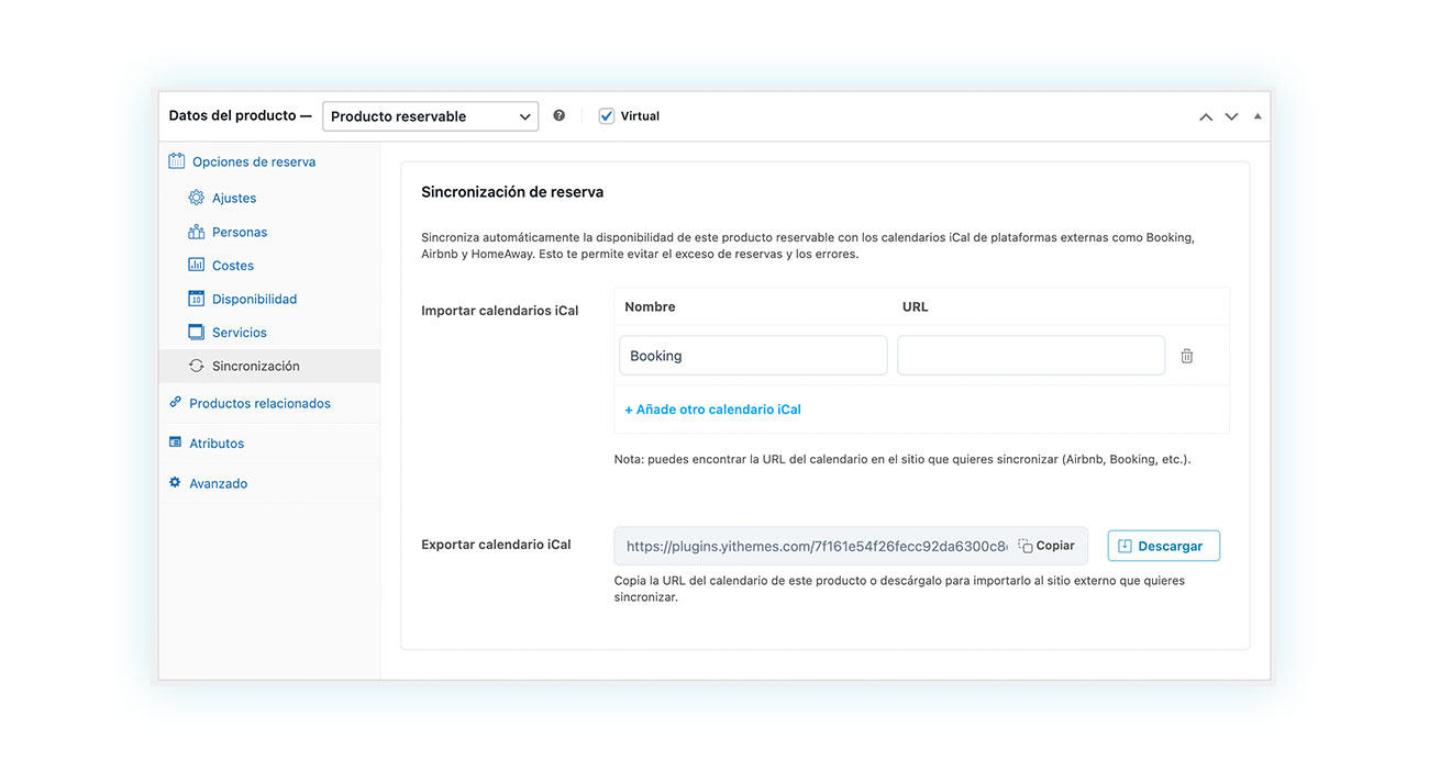Sincronización con calendario iCal
