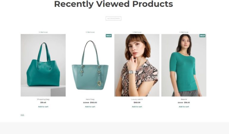 Page Recently viewed products