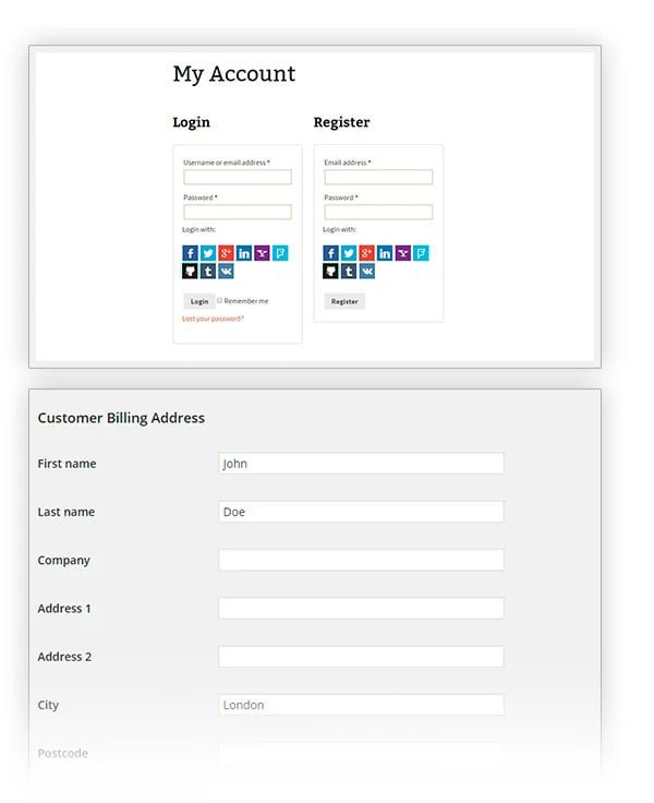 Registration with social media account