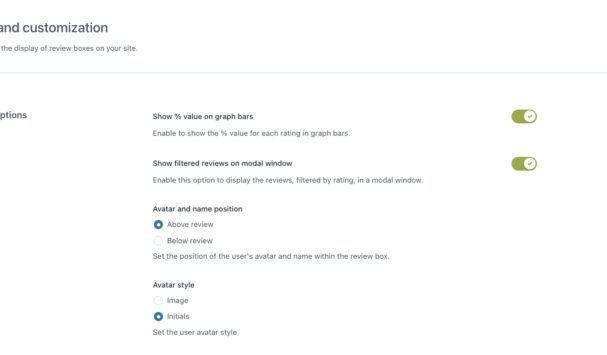 Style and customization - layout options