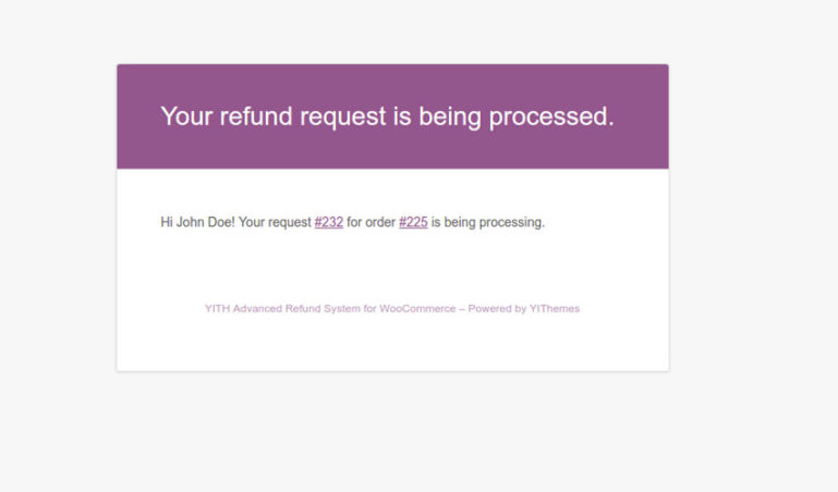 User email - Request being processed