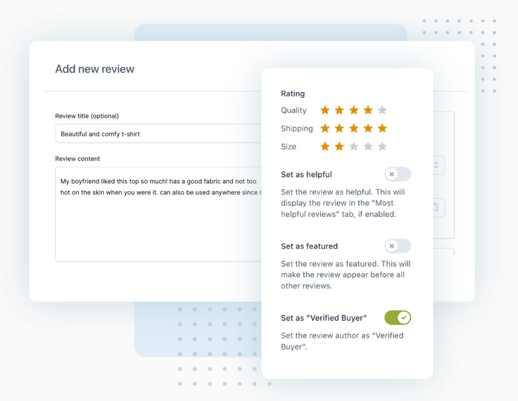 Enter reviews manually