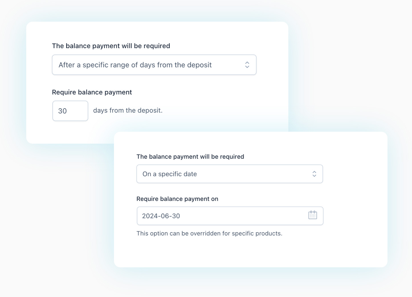 Require balance payment