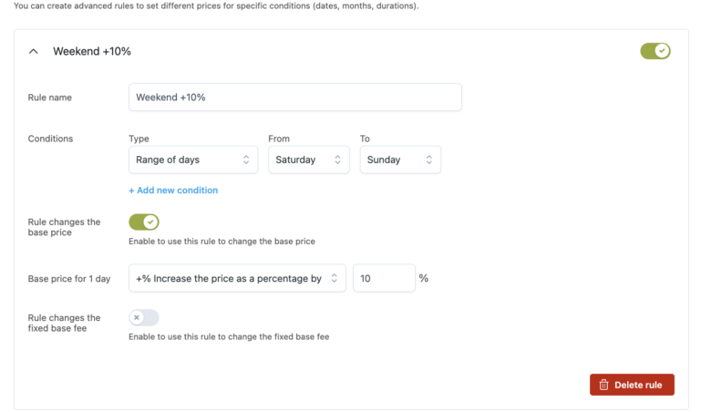 Advanced price rules